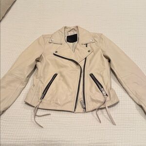 All Saints Bone Leather Jacket with Silver hardware